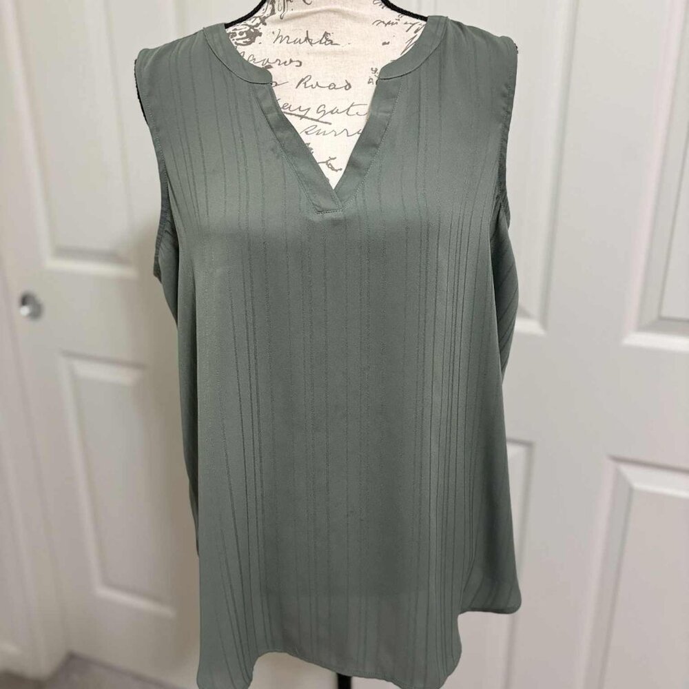 Women's Olive Green Sheer & Sleeveless Top by Maurices Size XXL